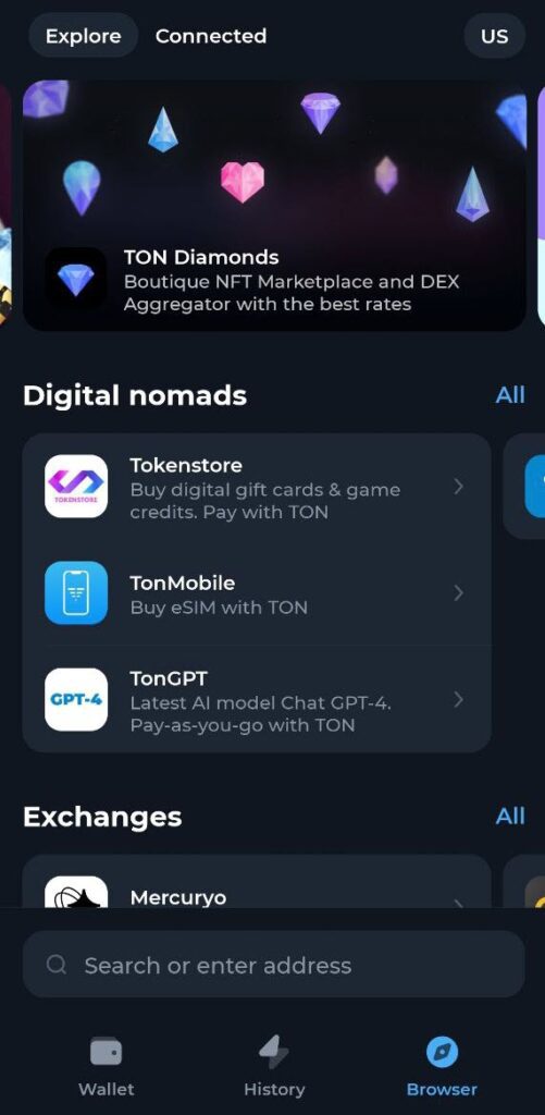 اتصال به برنامه‌های غیرمتمرکز شبکه تون کوین